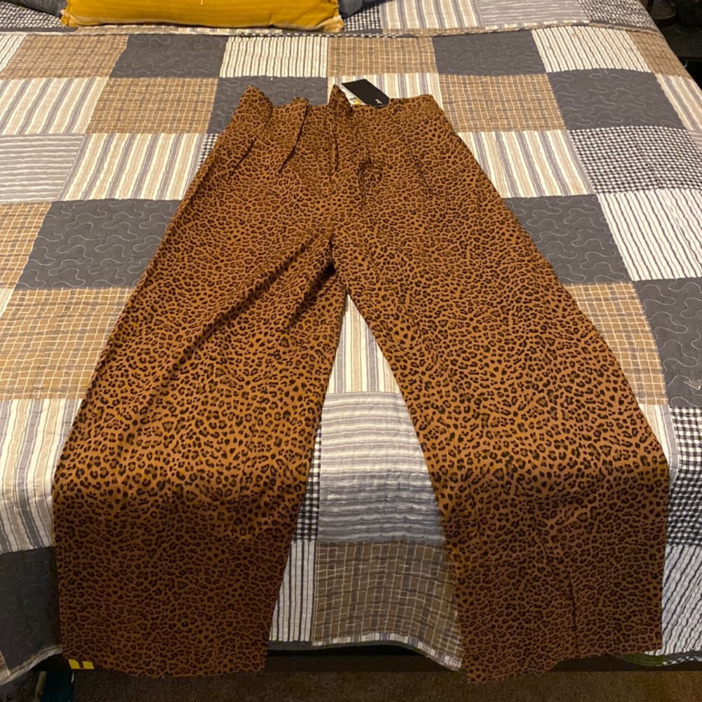 NWT Lucky& Blessed Leopard print trousers (Small)
